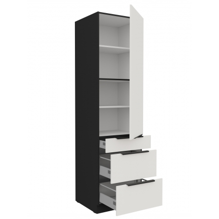 Słupek kuchenny z szufladami 60 cm AURO 60 DKS-210 3S1F WH/BL antyfinger